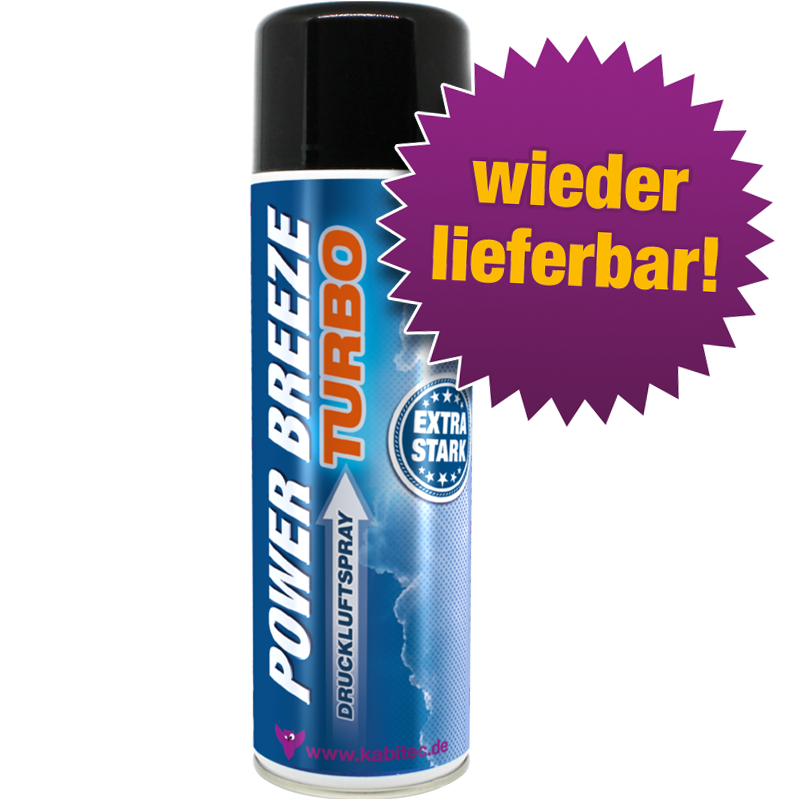 POWER BREEZE TURBO Druckluftspray 500 ml extra stark reinigt entstaubt EDV  Foto - KABITEC Chemiegesellschaft mbH