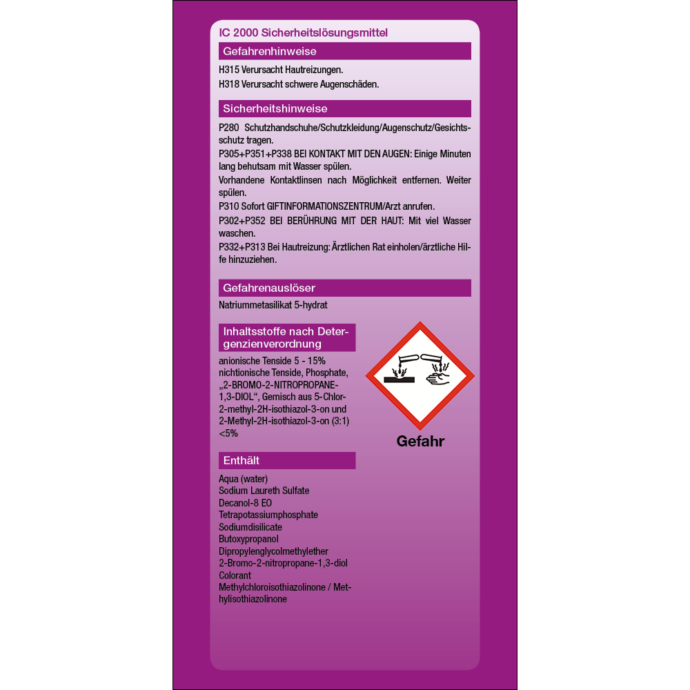 IC 2000 PLUS Industriereiniger mit Duft 1000 ml Fettlöser Nikotinentferner  Ruß - KABITEC Chemiegesellschaft mbH