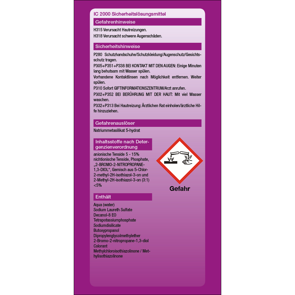 IC 2000 Industriereiniger 1000 ml Nikotinentferner Fettlöser  Maschinenreiniger - KABITEC Chemiegesellschaft mbH