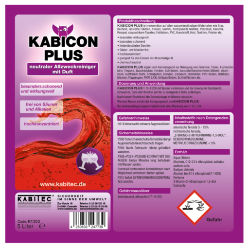 KABICON PLUS 5l Kanister Etikett