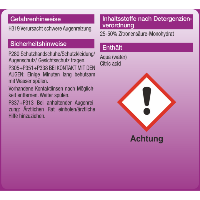 LIMEX ULTRA Etikett 5l Warnhinweise LIMEX ULTRA beseitigt Kalk & anorganische Ablagerungen