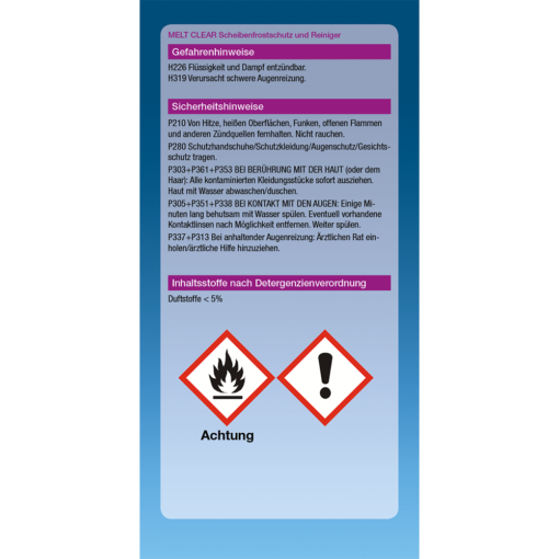 MELT CLEAR Sihis Frostschutz und Reiniger für Scheibenwaschanlagen