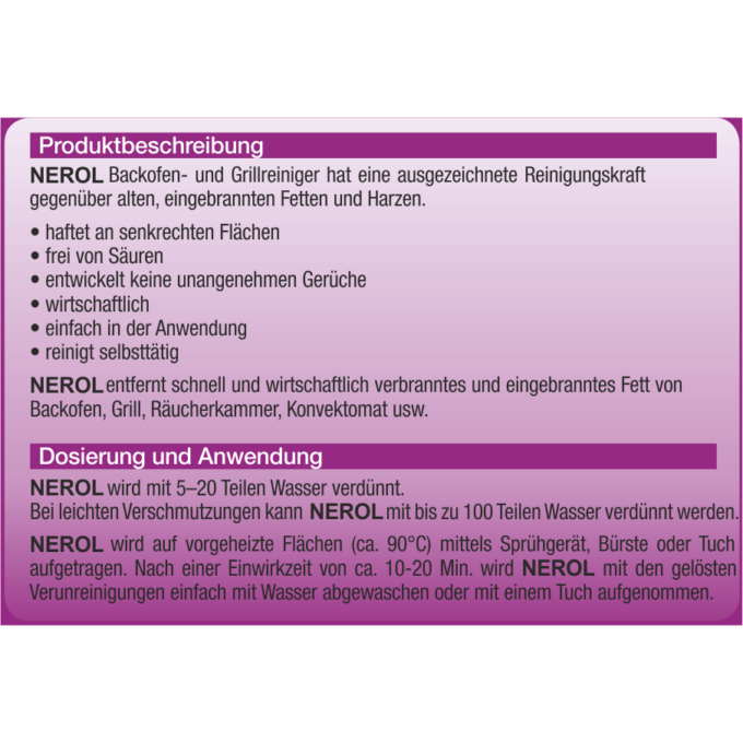 Nerol Backofenreiniger und Grillreiniger