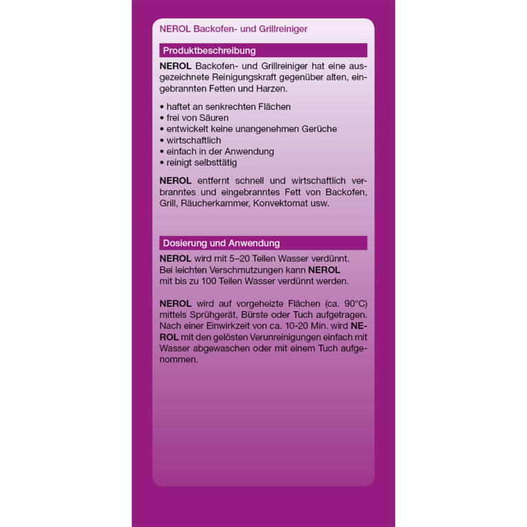 NEROL Anwendung Backofen- und Grillreiniger