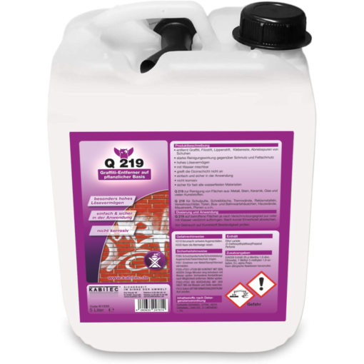 Q 219 5 Liter Kanister Antigraffiti Graffiti Entferner auf pflanzlicher Basis