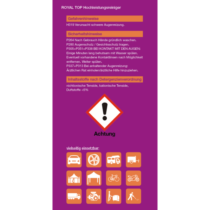 Hochleistungsreiniger gebrauchsfertig