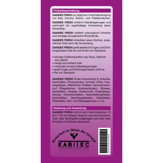 SANIDES FRESH Blue Magic-Anwendung SANIDES FRESH Blue Magic Sanitärunterhaltsreiniger