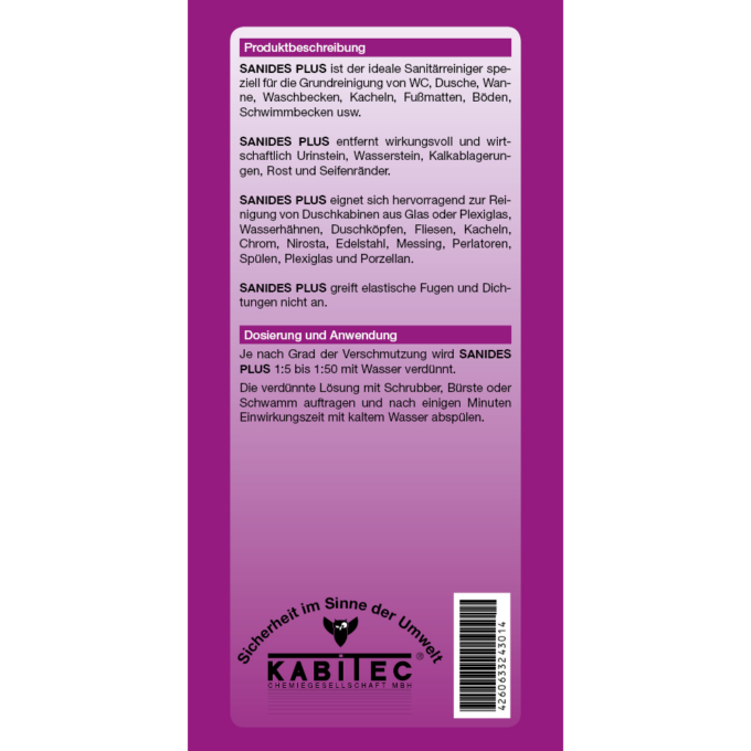 SANIDES PLUS Anwendung SANIDES PLUS Sanitärreiniger