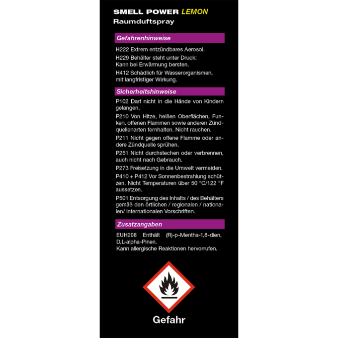 SMELL POWER LEMON SiHis Raumduftspray SMELL POWER LEMON