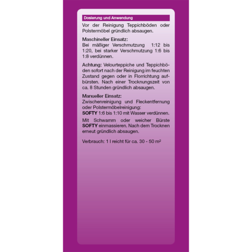 SOFTY Anwendung SOFTY Polstershampoo