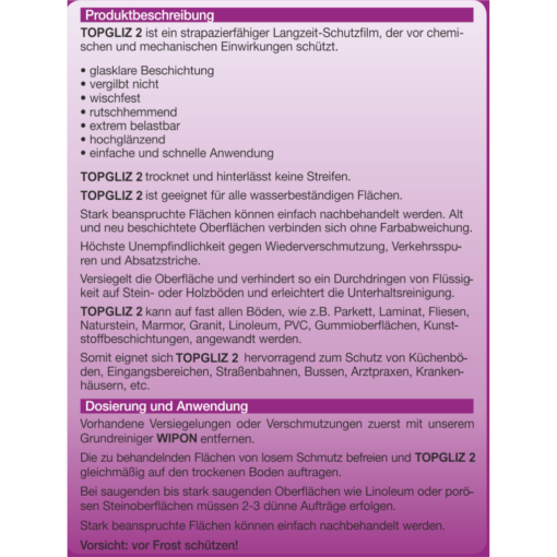 TOPGLIZ 2 Bodenversiegler 5 Liter Kanister