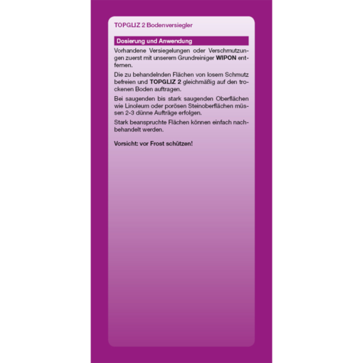 TOPGLIZ 2 Anwendung Hochwertiger Bodenversiegler