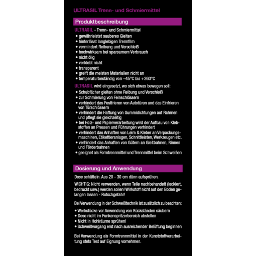 Trenn- und Schmiermittel