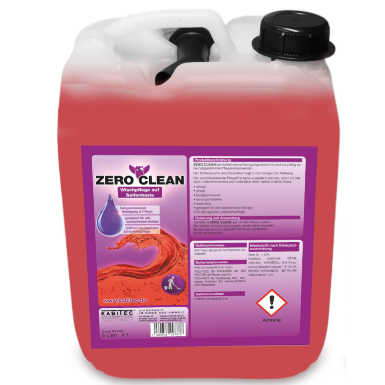 ZERO CLEAN Wischpflegemittel Bodenpflegemittel 5 Liter Kanister