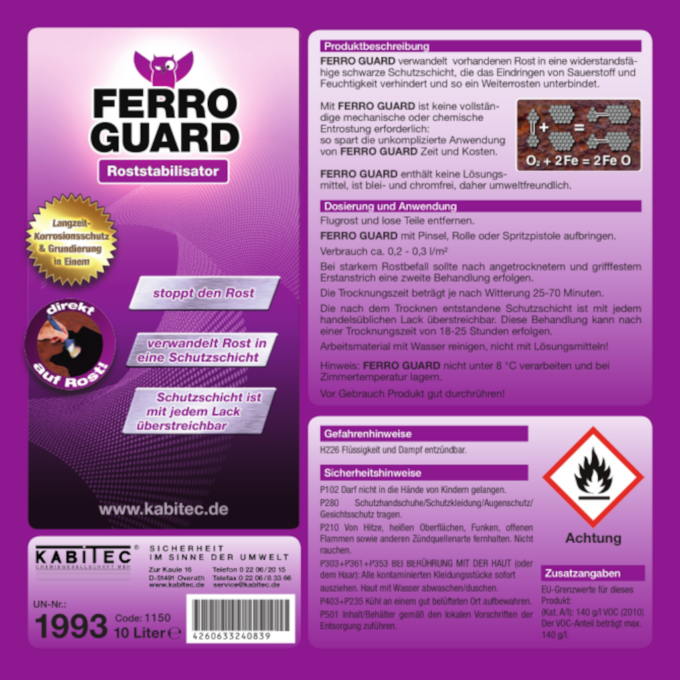 KC_FERRO_GUARD_10-Liter FERRO GUARD 10 LITER Etikett