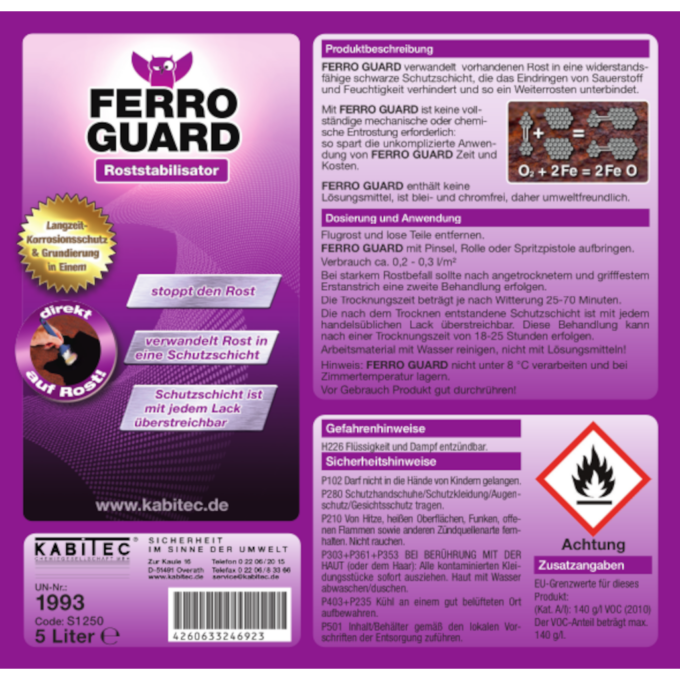 FERRO GUARD 5 Liter Etikett